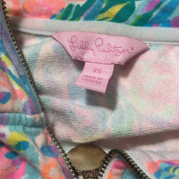 Lilly Pulitzer 1/2 Zip Popover Multicolored Patterned Top/Jacket Size XS - Picture 5 of 6